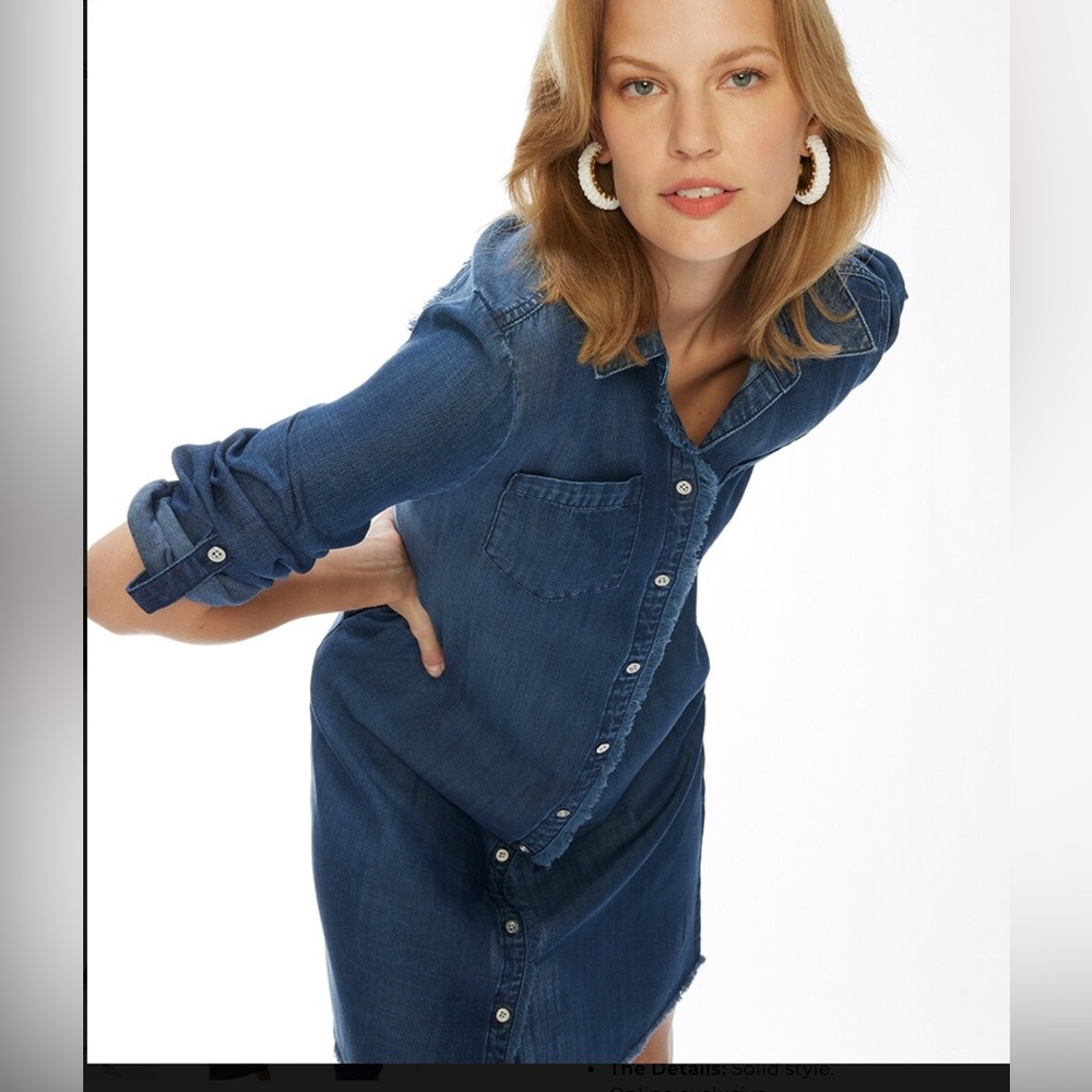 NWT! Chico’s Tencel Frayed Hem Shirtdress - Picture 13 of 13